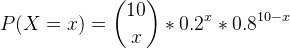 P(X = 1) = (29) + 0.2+0,310-3