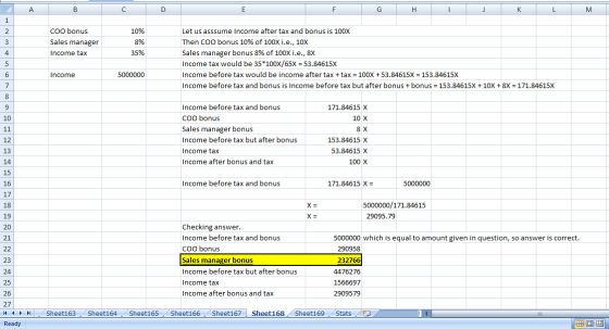 A B С D E F G H 1 J K L M 1 2 3 4 coo bonus Sales manager Income tax 10% 8% 35% Let us asssume Income after tax and bonus is