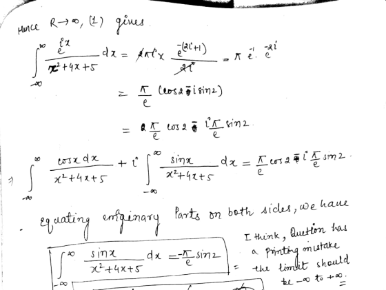 Hence R7%, (1) gines. po e a dx= kalor (2+1) cal I ok? + 4x +5 . = closeõi sine) = 0 { w 2 lng kin2. 100 cosa da ter + even t