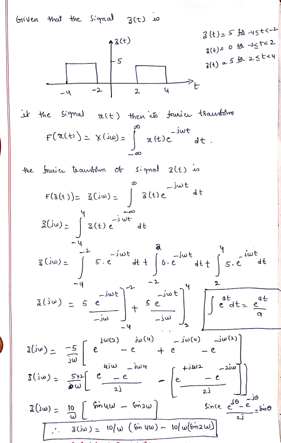 signal 3ct) is that the Given a - St- 3 (t) = 18+) 2 t - 18 ه د (+)a 3(t) = 5 - 25 t< ا ا 2 | 2- - Jourier traustorm alt) the