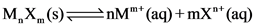 M.X.) 2
nM (aq) +mX+ (aq)