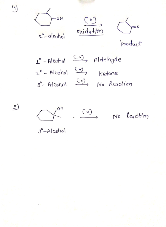 y rol oxidation 2% alcohol product L - Alcohol 2°- Alcohol go - Alcohol col, og (o) Aldehyde Ketone No Reaction 5) - creen.co