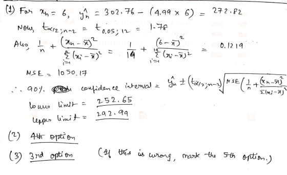 (3) For An = 6, j = 302.76 – (4.99 x 6) = 272,82 Nowy tarzin-z = toos, 12 = Also, I + (an- x² + (bn) : Ź (ou - ū)? 0.1219 14