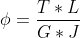 \phi =\frac{T*L}{G*J}