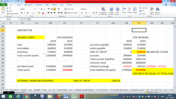 BOND - Microsoft Excel (Product Activation Failed) Add-Ins File Home Insert Page Layout Formulas Data Review View - 2x % Cut