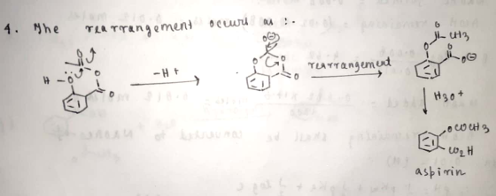4. Не та трапетнос occurs as rrangement Il eta YOY ingement to -H CU | H30+ LOOCH3 El coch aspirin