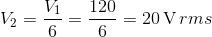 Vi = 1 126 – 20 Vrms = 20 Vrms