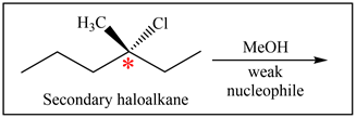 H,C,
CI
MeOH
weak
nucleophile
Secondary haloalkane