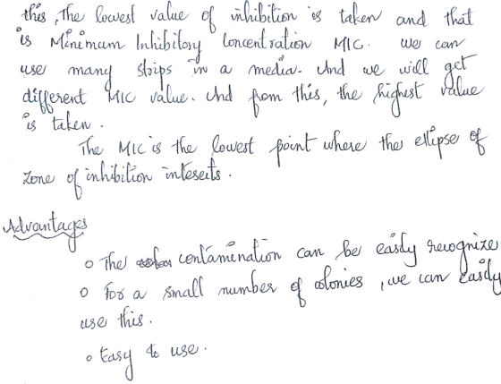 this, the lowest value of inhibition is taken and that is Minimum Inhibitory concent valiow MIG we can user many strips in a