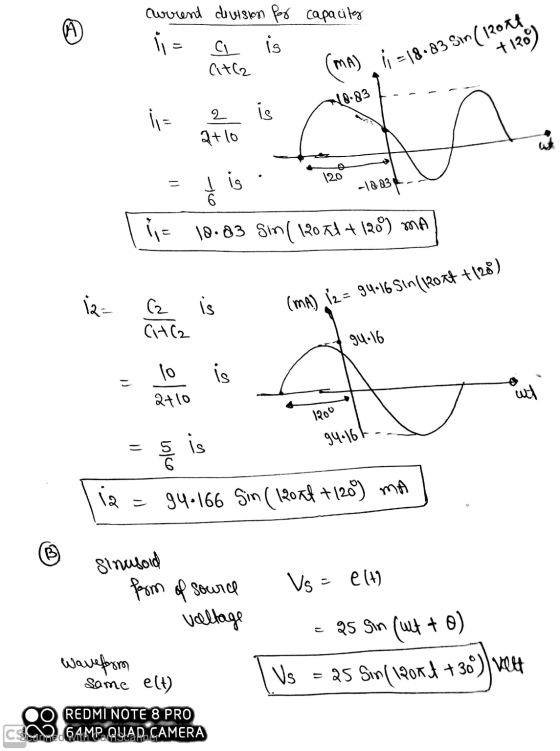 aurent division for capacity 1 - CL is Citle +170) (MA) 11 =18.83 Sin(lroat, 0.83 is 2 2+10 = 120 I is -1883 = 18.83 Sin ( 12