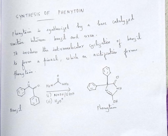 S YN THESIS OF PHENYTOIN bne cataly zed phemy t beliween bmzd ond uTA Yacton 1t invde tn ramleuar ycn Aedkyubion NH2 H2N GNao