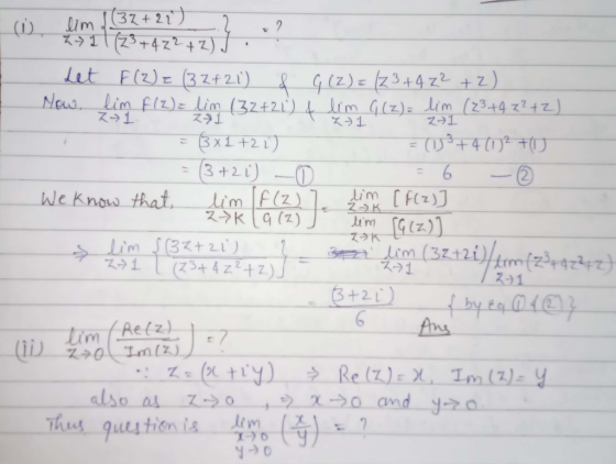 o lim $(32+21) ZI 271 751 21 211 (23+4z2+z) ) : Let F (Z) = (32+21) f g (2) = (23+422 +2). Now, lim F(z)Lim (32+21) 4 lim G(z