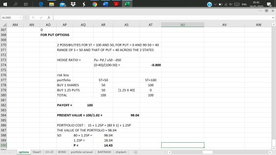 - А. vol4x 2 ENG, 05:42 = 14-05-2020 ... o X ✓ AU390 I AM 367 368 X AN fx AO AP AQ AR AS AT AU AV AW A D FOR PUT OPTIONS 369