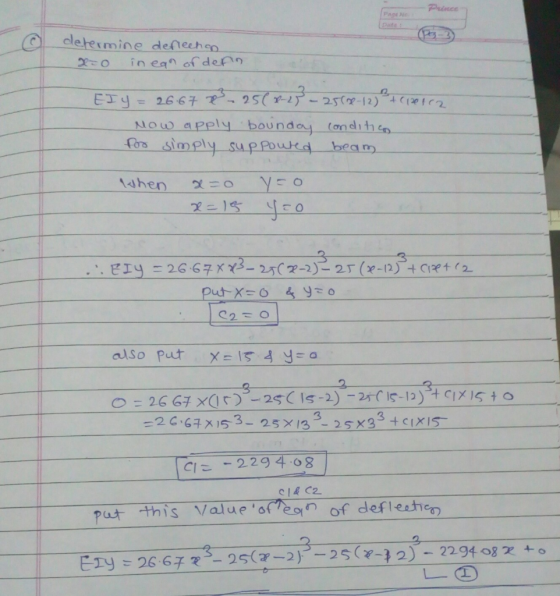 Page Ne cletemine denechon 30 in eqn of den NOW aPply bounday (anditer fos simply tuePourd beam 3 3- 3 3 cに-229 4。8 ut this V