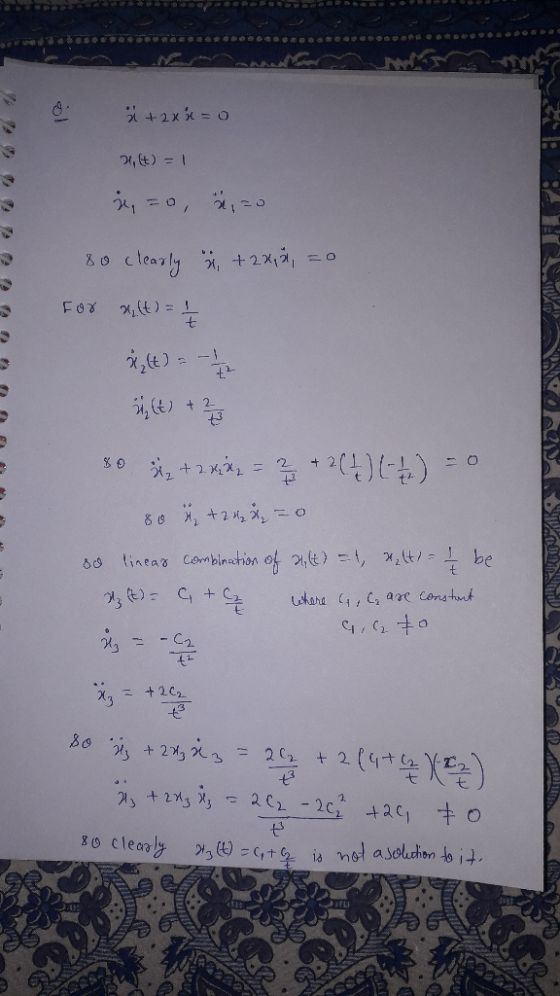 ä+2xx=o 1, (t) = 1 ?? ? i = 0, 4,20 so clearly & + 2x8, = 0 For x) = 1,4) 5,6) * 30 X2 +2.x2,=? +(1)(-5) = 0 80 +2 4₂ ² = 0 s