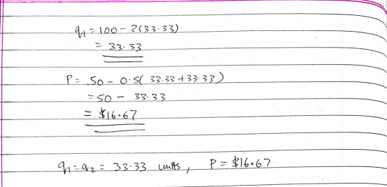1-2100 -- 7(83.33) - 33.33 P: 50 - 0.5( 37.33 1 33.33) So - 33.33 =16-67 942 - 33.33_Latke P - $16.67 .
