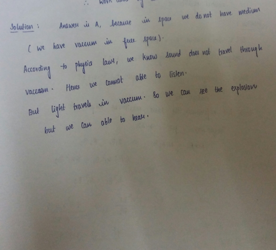 Jolution Antiuor vi A, sinuse uin Apar ue do not have medium we hav vazun ur APL) Accovding to plysio law, we kuow Aound does