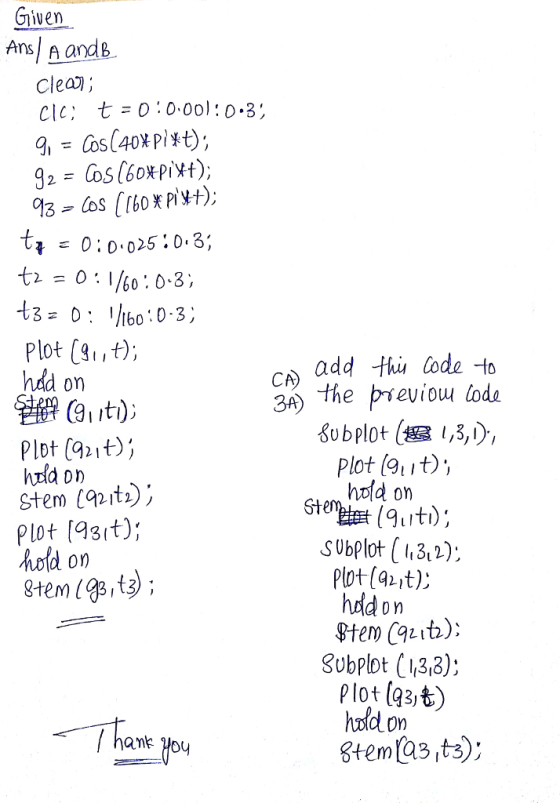Given Ans/ A ands clea); 0:0 025 0.3; Plot (,t) had on co add thii ode to 3 the previou toda Plot (2it) huld Dn Stem (niti);