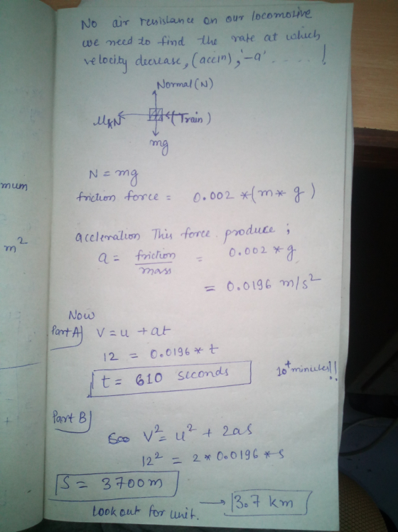 No air rewislan c on our locomolive we meed io find the rate at vohueh ve locity dueruas, (accm),-a Normal (N) ulk าท ) mum t