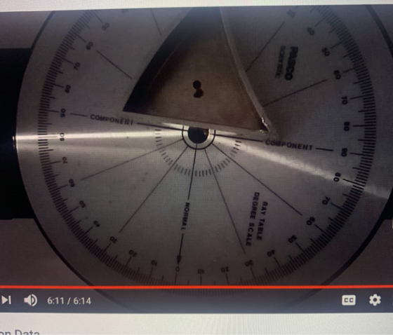 manbalari PASCO OL COMPONEN OB COMPONENT 11111 00 70 NORMAL DEGREE SCALE RAY TABLE 6:11 /6:14 CC n Data
