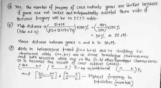 cause @ 6 Yes, the number of brogeny of cross indicate genes are linked it genes are not linked and independenth assorted tha