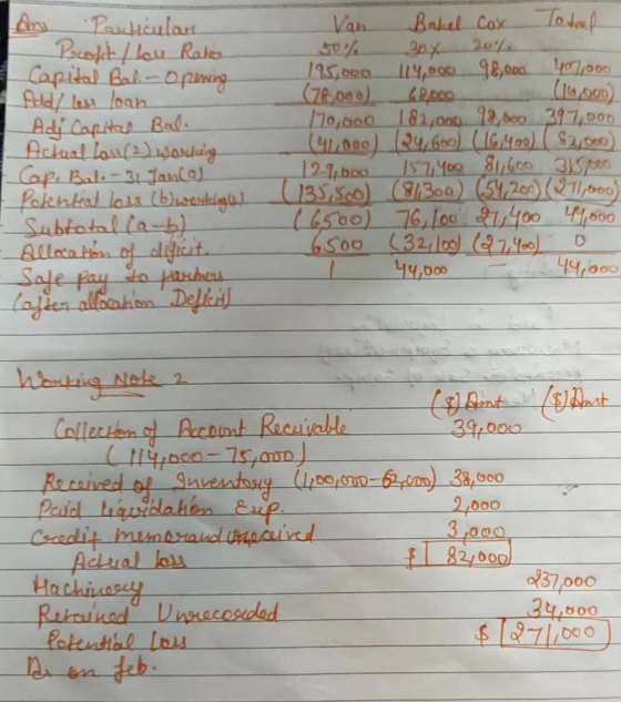 (1029000) Anu Particular Van Bakel Cox To beel Pocoft / hou Rako 50% 304 20%. Capital Bal- opowing 195,000.114,000 98.000 400
