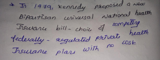 & In 1979, kennedy proposed a new Bipartisan wriversal National health Irsware bill - chain of compeling health Yederally - r