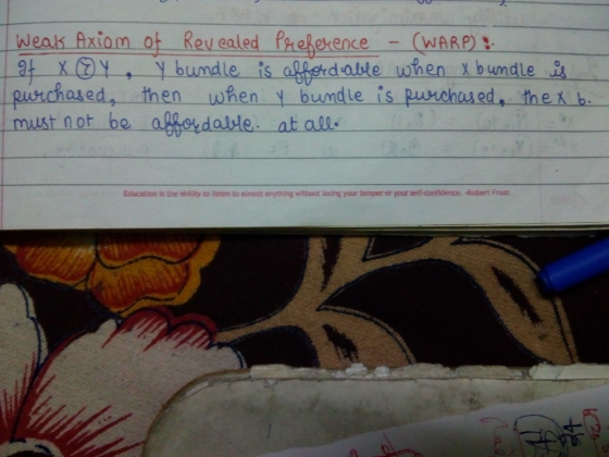 Weak Axiom ot Reu ealed Prokerence WARD , y_bumale isalfe dable when X bundle a must not be aberdalble at als 0 Education is