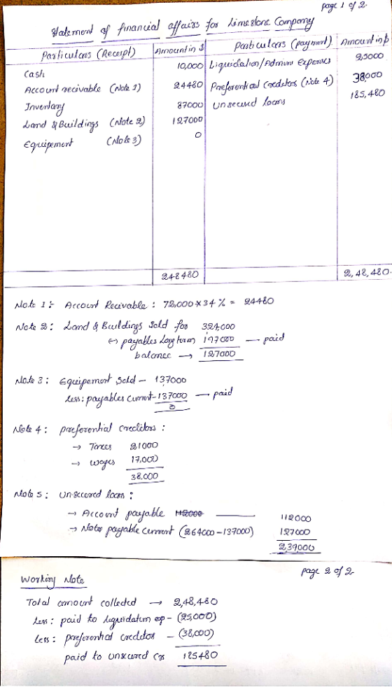 page Watemed of finanuial affairs fo himeslone. Compony Paslicutces CRecespt) Peat uleas (payt) Auncunt iop FAmountin 10,000