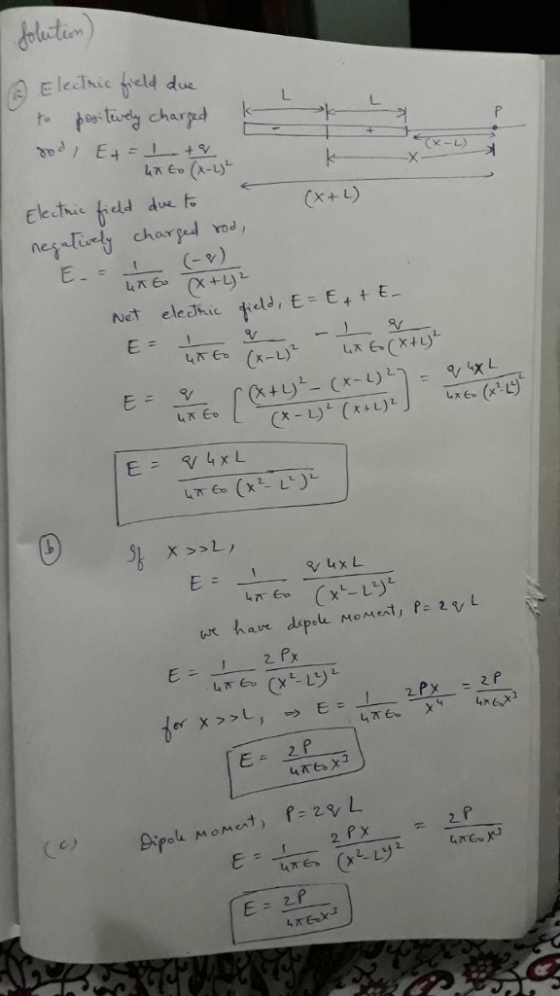 e clhu (x+ L) Net eledhie ted E E+ E have dipole Moment , p 29/L
