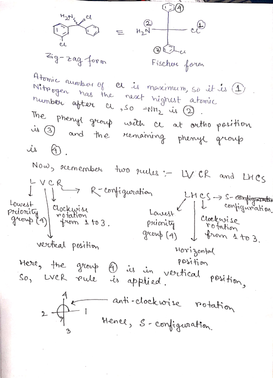 H₂N u Zig-zag form Fischere form Atomic number of Nitrogen number after The phenyl group is (3 a is maximum, so it is 1 has t