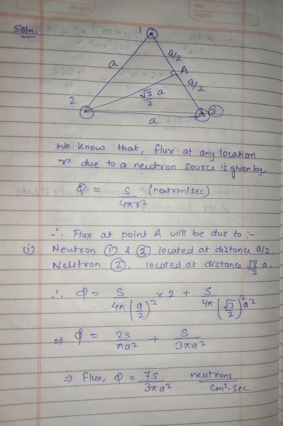 Pago N Solni alz A olx dx az 3 a 2 2 We know that, flux at any location as due to a neutron source is given by who sta obra e