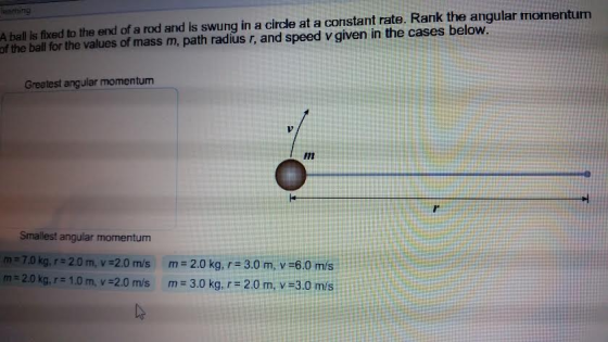 A ball is fixed to the end of a rod and is swung i