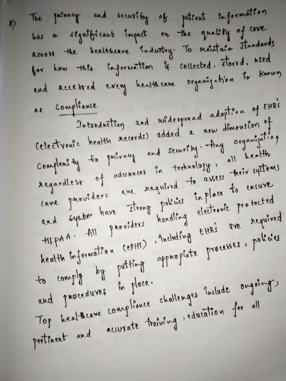 The Jatrauy and iecurt6y patteut taformattog ofeicaut mpat has on the ual kealthare nduatry To Maitain tandavds for how tafe