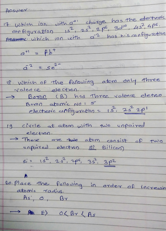 Answer. 17. Which ion with at charge has the electronic configuration 1s², 25², 2 po 3 do 45² 496. Answer which ion with a 2