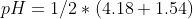 pH=1/2 * (4.18 +1.54)