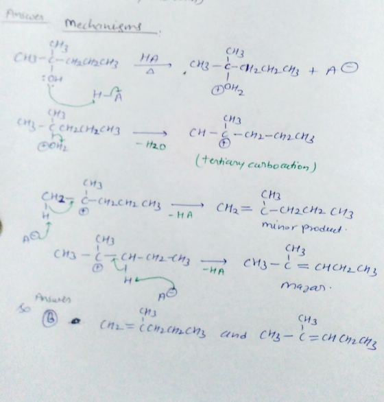 ease mechanisms C13 OH2 : OH terhiany cunbo aection) CM3 CH3 CH2-ї: С_C+1 1.CH1. CH3 -cn.cm c it CHH3 -HA 月 CH 3 CH3 怨