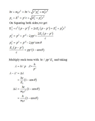 bv + m,c* = + vcp2 +m c* P+E = pc+VE +p?c? On Squaring both sides,we get E;+c(p-p)*+2CE (P-p) = E + pc? p = p + po-2 pp