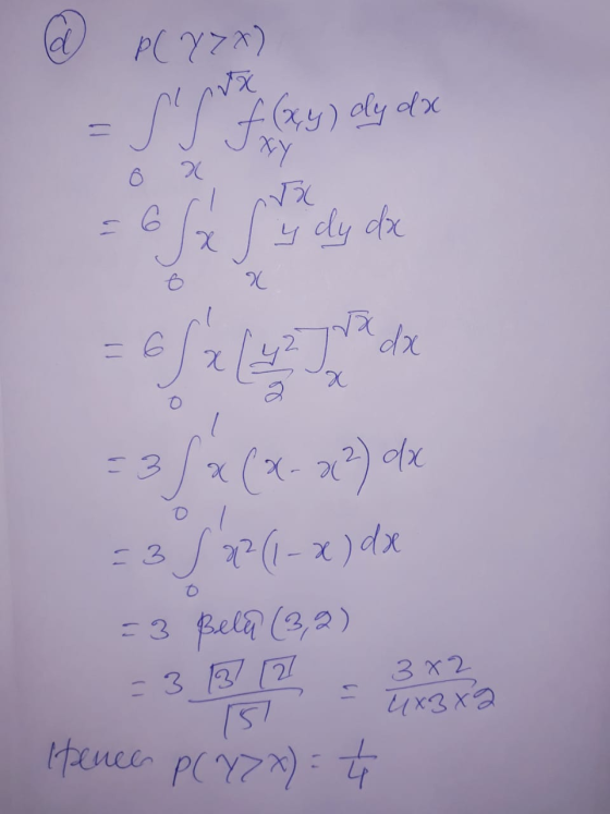 nux = Foxy) oly dx @pCY21) SS 6x su dy de ona a dx X =3 3 x (x-x2) dx =3602 (1-x x) dx =3 Bela (3,2) = 3 13 12 382 151 хаха H