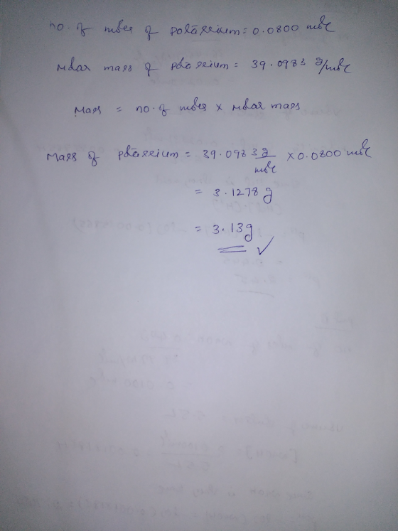 ho - ne po gags ium: oooo use rodar mass of pola seism= 39.0983 pude Mass 90 % &g x &os mass Flag Posei am - 24 - 07зэ хорвоо