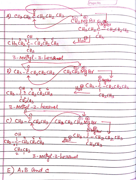 Page No. TA CH₂ CH2 CH₂ CH₂ C3 Hama Boga 16 CH3CH2 <<CH2CH2413 CH BJ CH3 TCH CH C CH CH. CH 3.- Metyl-3-hexanol & CH3 & CH₂ C