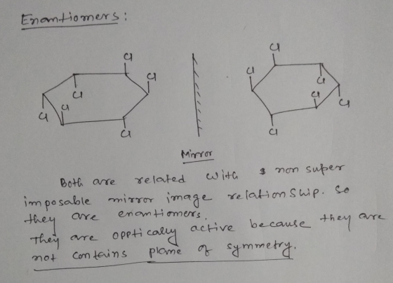 Enantiomers : C و Mirror Both are related with a non super imposable mirror image relationship. So they are enantiomers. They