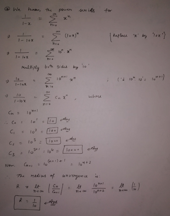 @ We serits for know the I 1-x no power an Š (10x) (qla xay for} I-102 no Ž 10n.am I-lox No multiply both sides by io & 8
