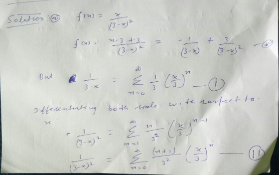 Solution : @ f(n) = (3-x2 fona 23+3 Z + 3 (3-2) 2 (3) 2 (3-2) But { (3) - 3-2 no wi the respect to Differentiating both scale
