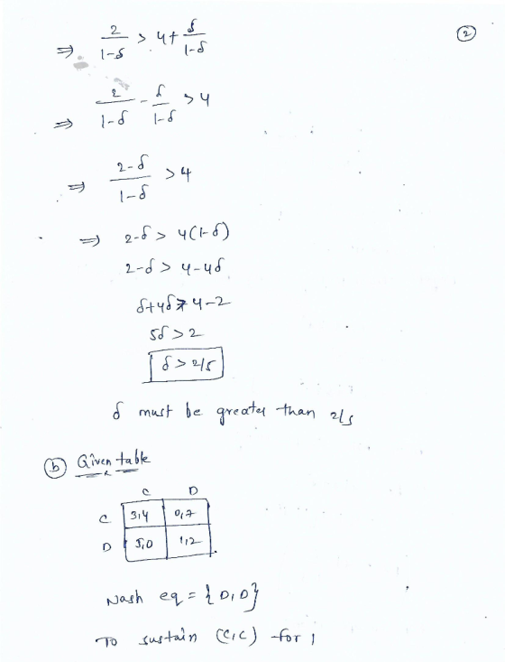 - 2-6 > 461-6) 2-d> 4-46 St4874-2 sod>2 183215) d must be greater than als ③ Given table 3 wash eq={010} To sustain (Cic) for