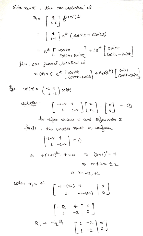 1-L 요 L-i I cos2t - shirt Suice %2 = 89 , then one solution is H, 4) etziget et (cos 2t + Esnat) et suit co2+ Cosatt smizt Th