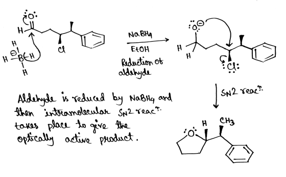NaBry ЕКОН H 7 H. BEH Reduction of aldehyde SN 2 reach Aldehyde is reduced by NaBity and then intramolecular SN2 reach takes