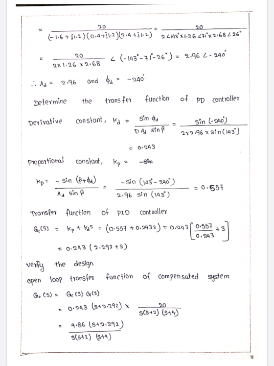 20 20 F1.6+j1.2) (0.4+j1.2)(2.4 +312) 22143°x1.26 27142168226° - _ 20 2x 1.26 X 2.68 ce < (-1430-71-26*) = 2.96 L-240 and 4d