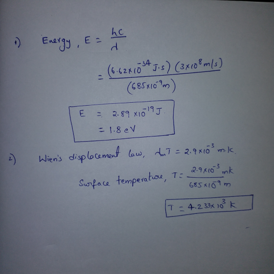 Ener - (6.62%. (-54 Js) (3x108m(s) 19 丁 1.8eV nliens disp lo Ca ment law, d2. X m.k 2. -3 Space temperatrou 3