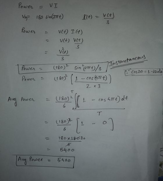 Power V T Viy 80 sin(2Tt) Power (H1 A V(t) Vit) (180) sin ert)/Instantaneous cos 4t) Power Cos 26- L-201ng Power (I Ro 1 2 x